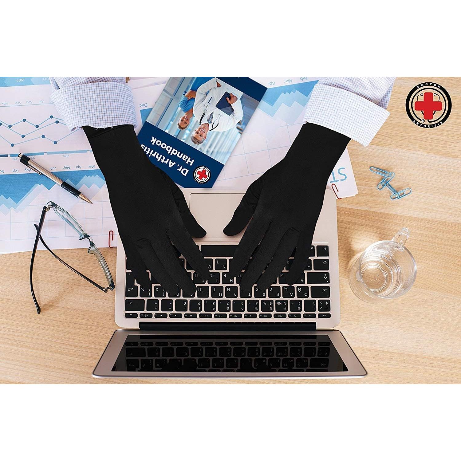 Guantes de Compresión de Cobre Dr. Arthritis X-Large Negro