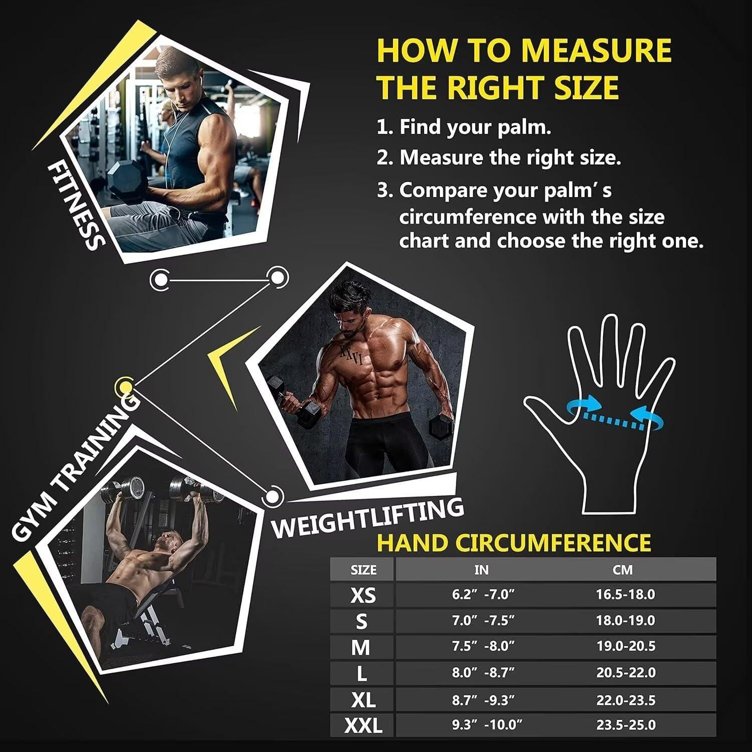 Guantes de Levantamiento Ihuan X-Small Negros Transpirables