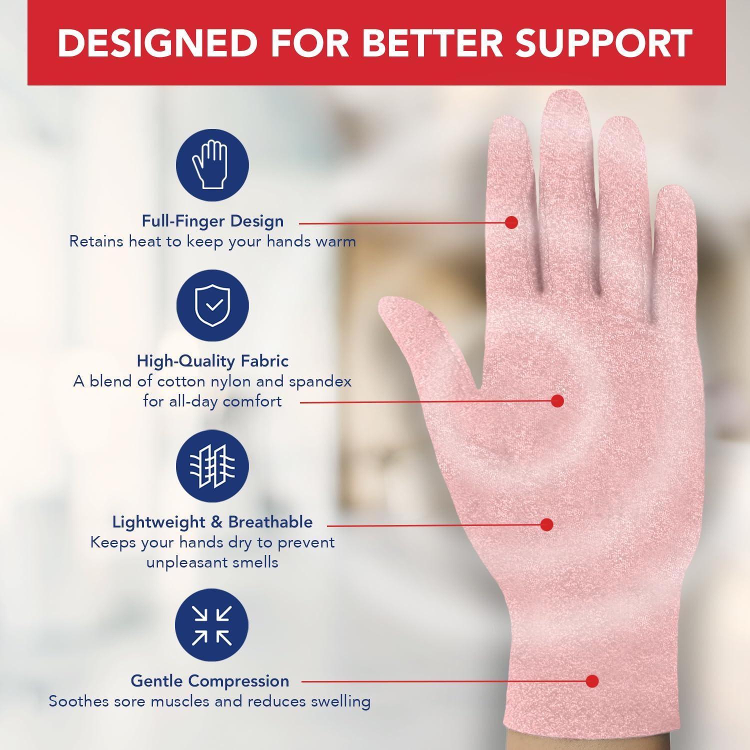 Guantes de Compresión Dr. Arthritis para Artritis - Rosa L