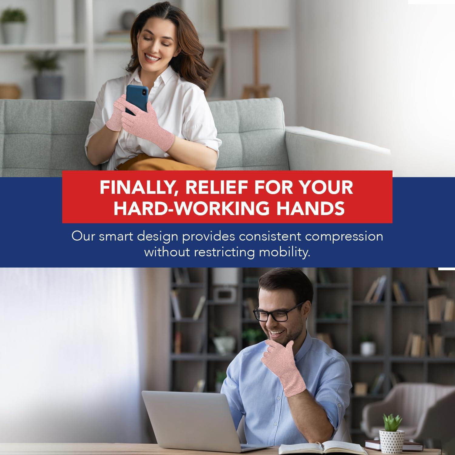 Guantes de Compresión Dr. Arthritis para Artritis - Rosa L