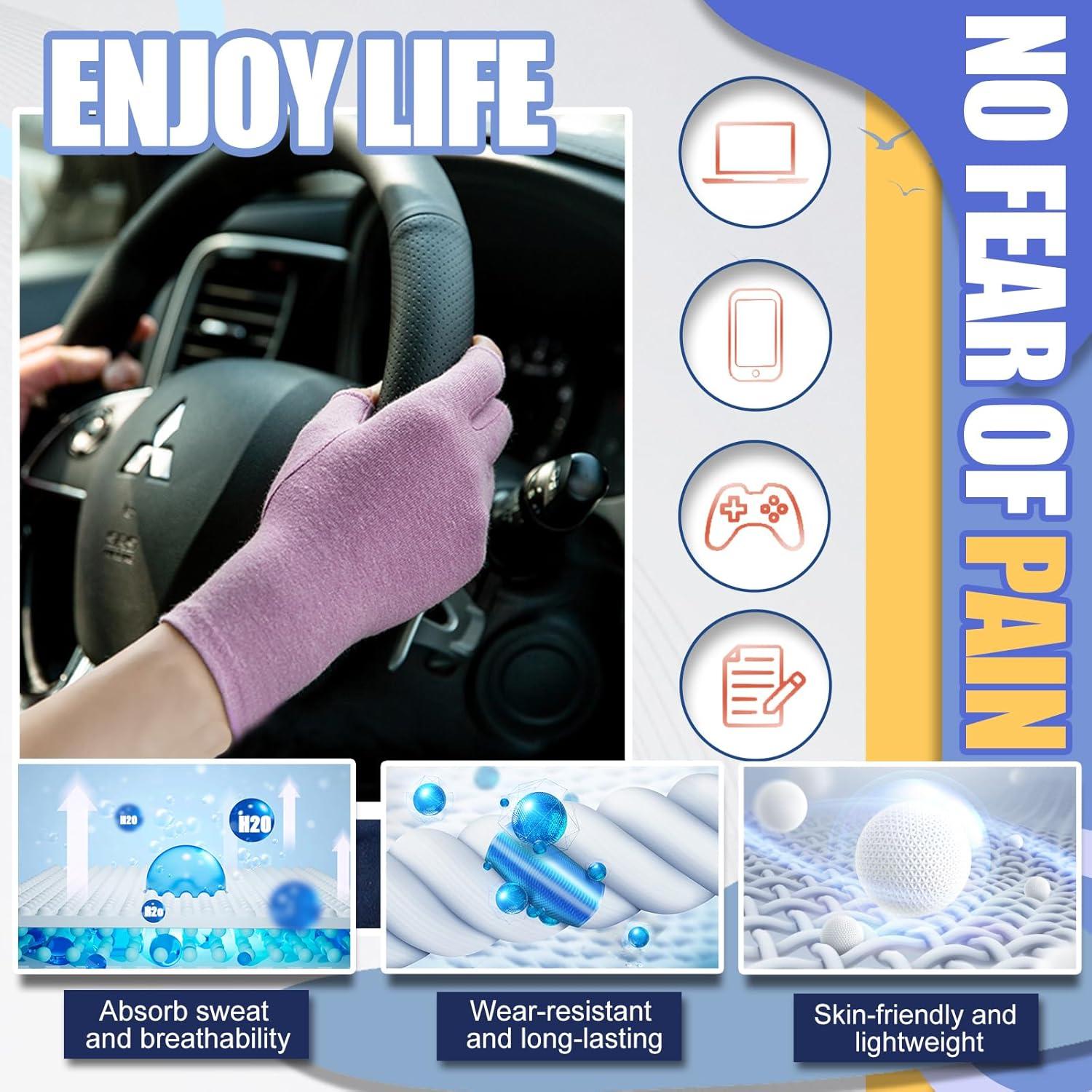 Guantes de Compresión DRNAIETY XL para Artritis Sin Dedos