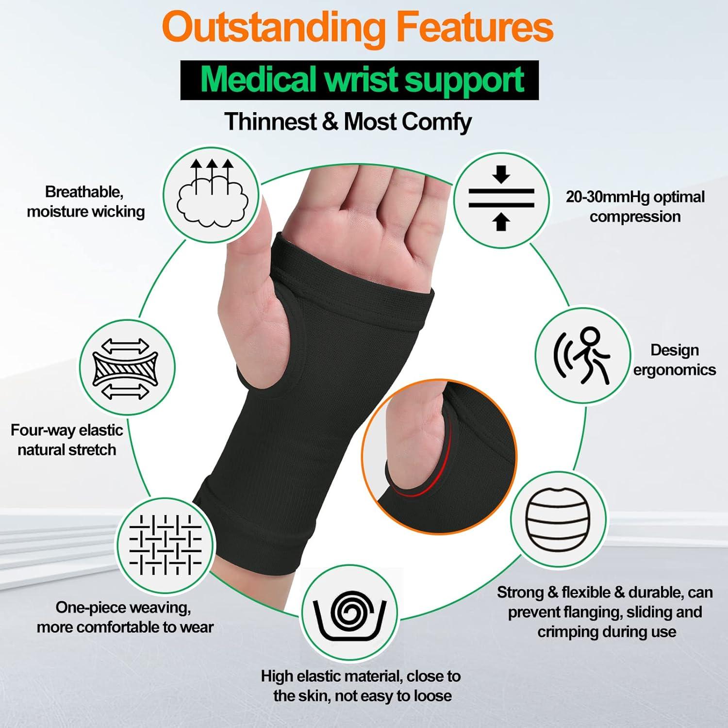 Mangas de Soporte para Muñeca MGANG, Compresión 20-30 mmHg