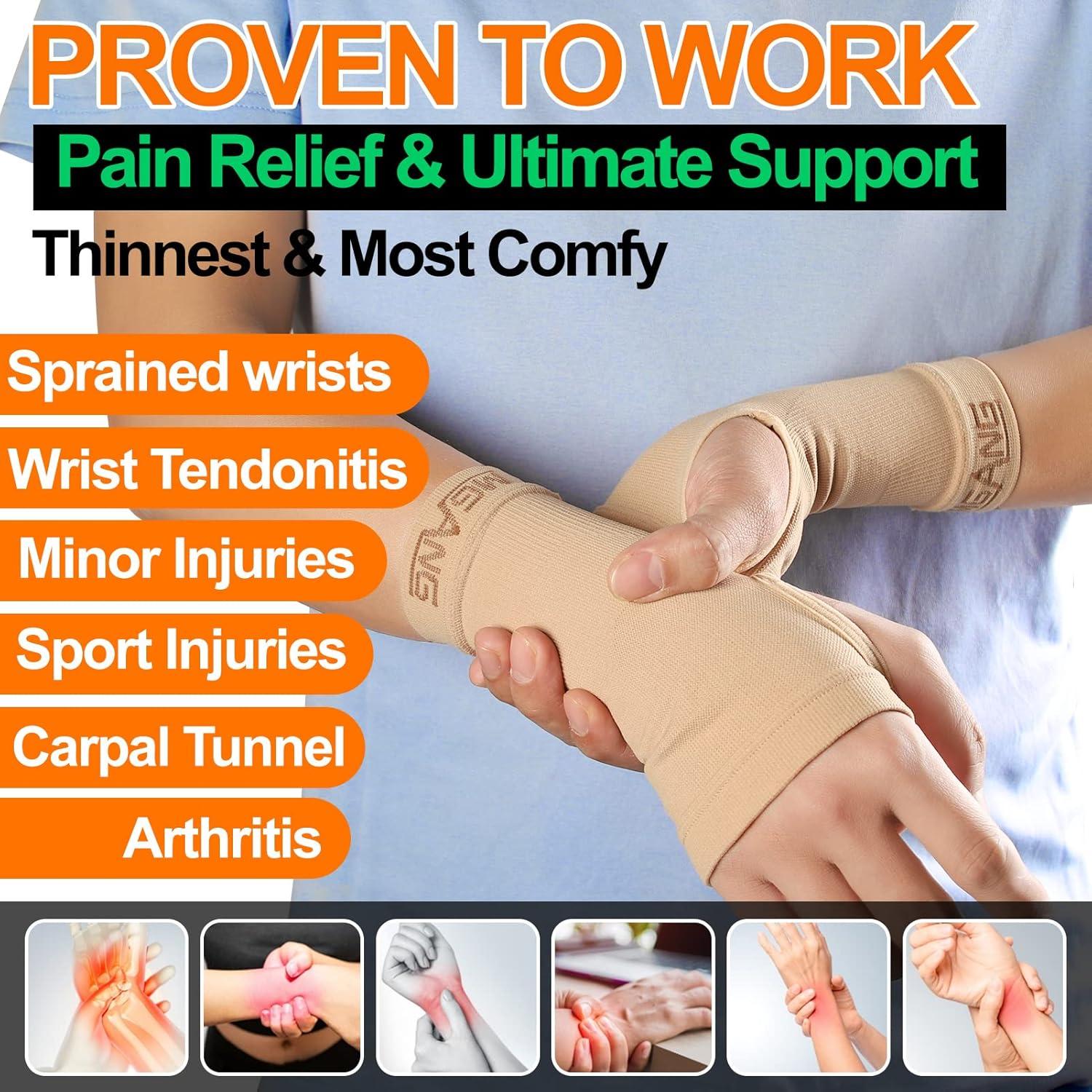 Guantes de Compresión MGANG para Muñeca Unisex Beige L