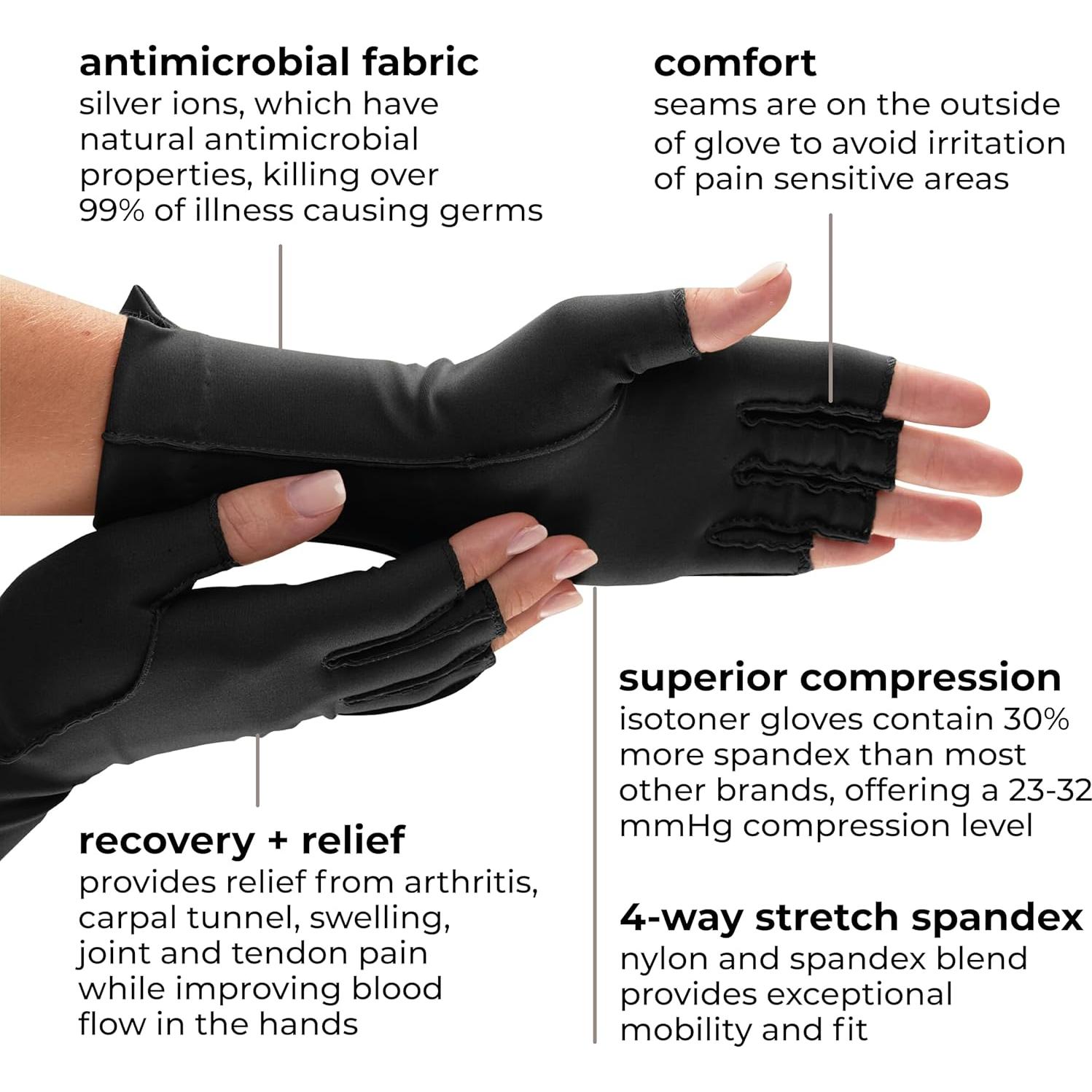 Guantes de Compresión Isotoner para Artritis - X-Pequeño