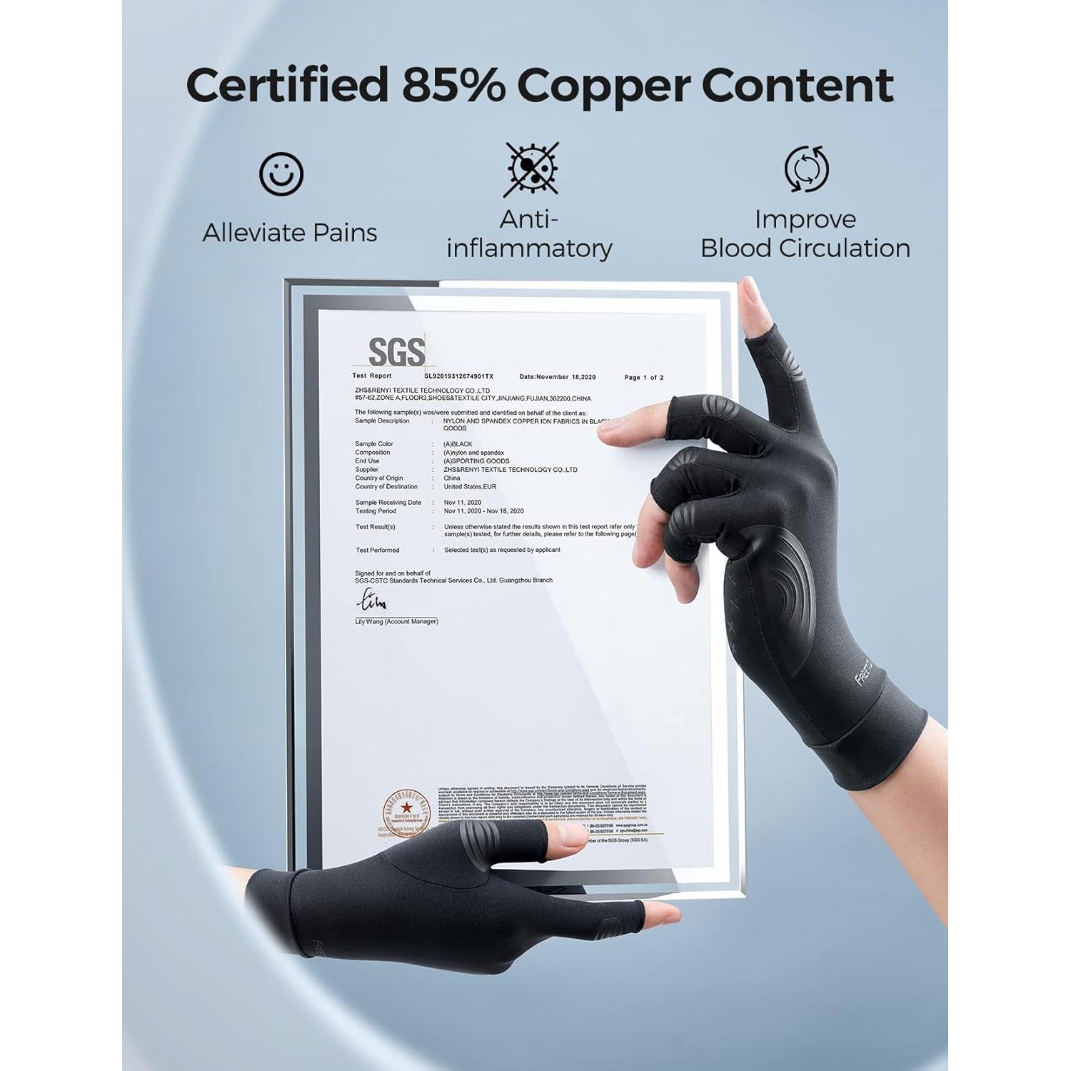 Guantes de Cobre FREETOO XL para Alivio de Dolor de Manos