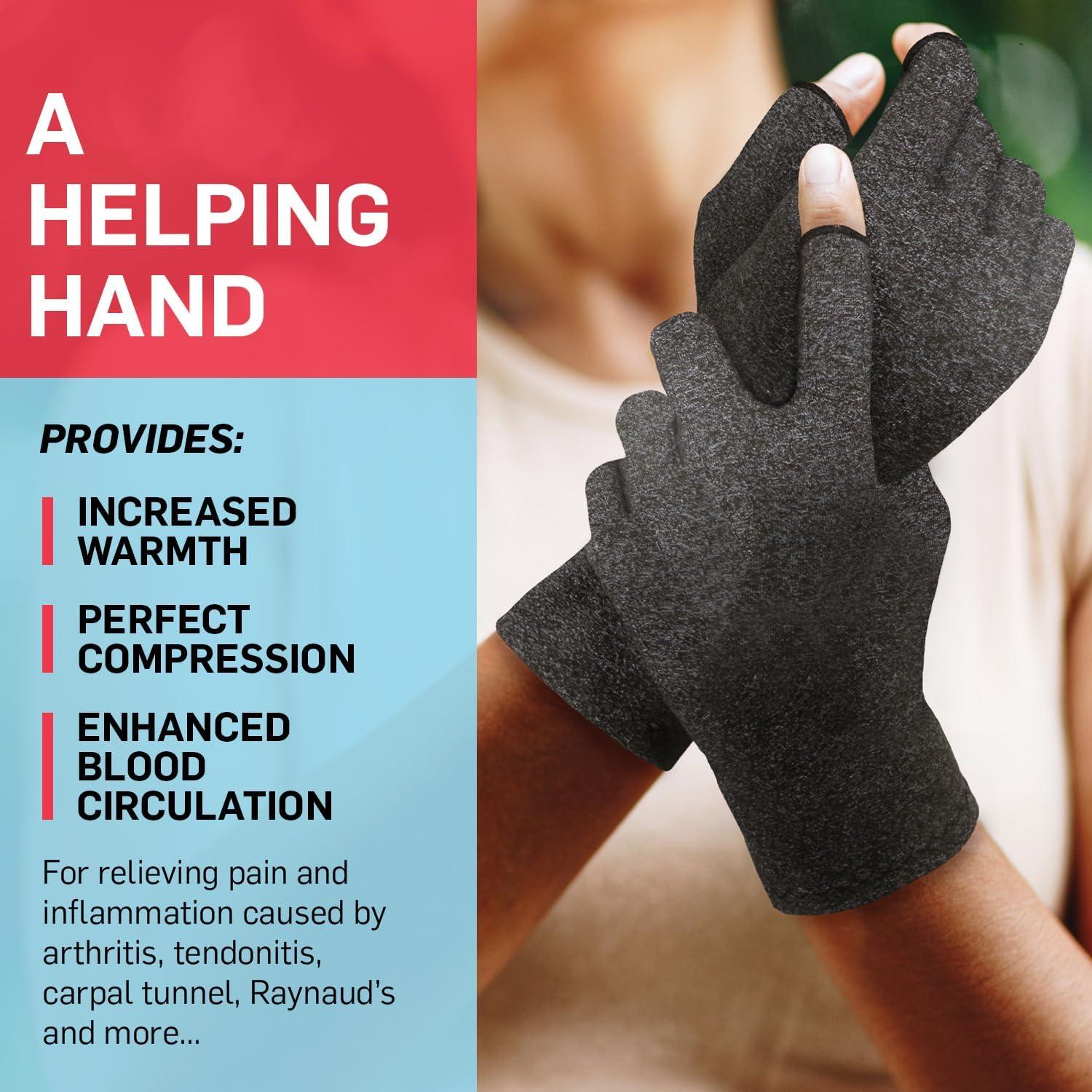 Guantes de Compresión Dr. Arthritis Medianos Gris-Navy