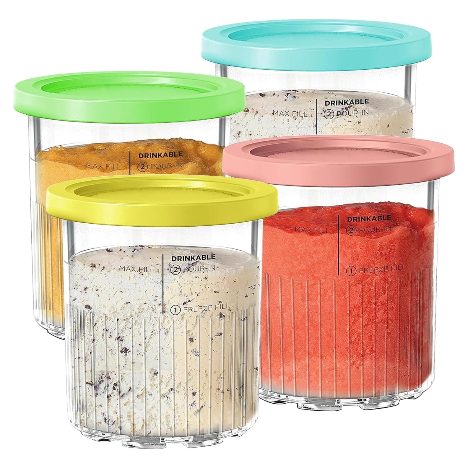 Recipientes Ninja Creami Deluxe 24oz Paquete de 4 Colores