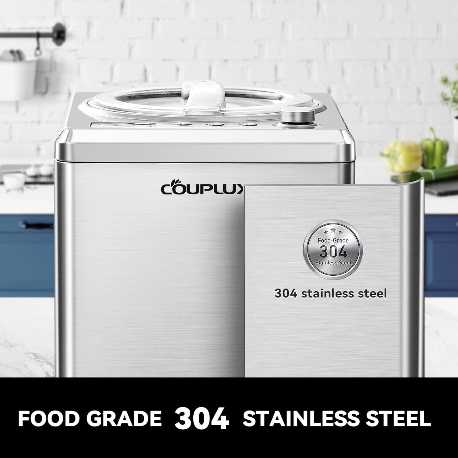 Máquina de Helados COUPLUX 2.5L con Compresor y Pantalla LCD