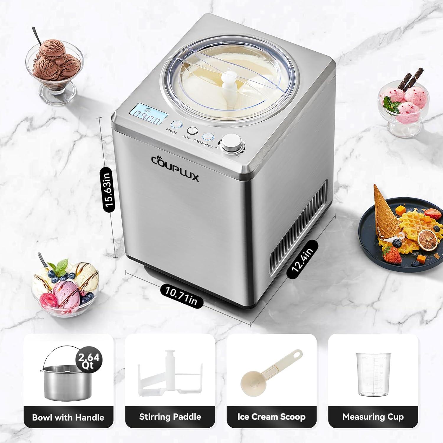 Máquina de Helados COUPLUX 2.5L con Compresor y Pantalla LCD