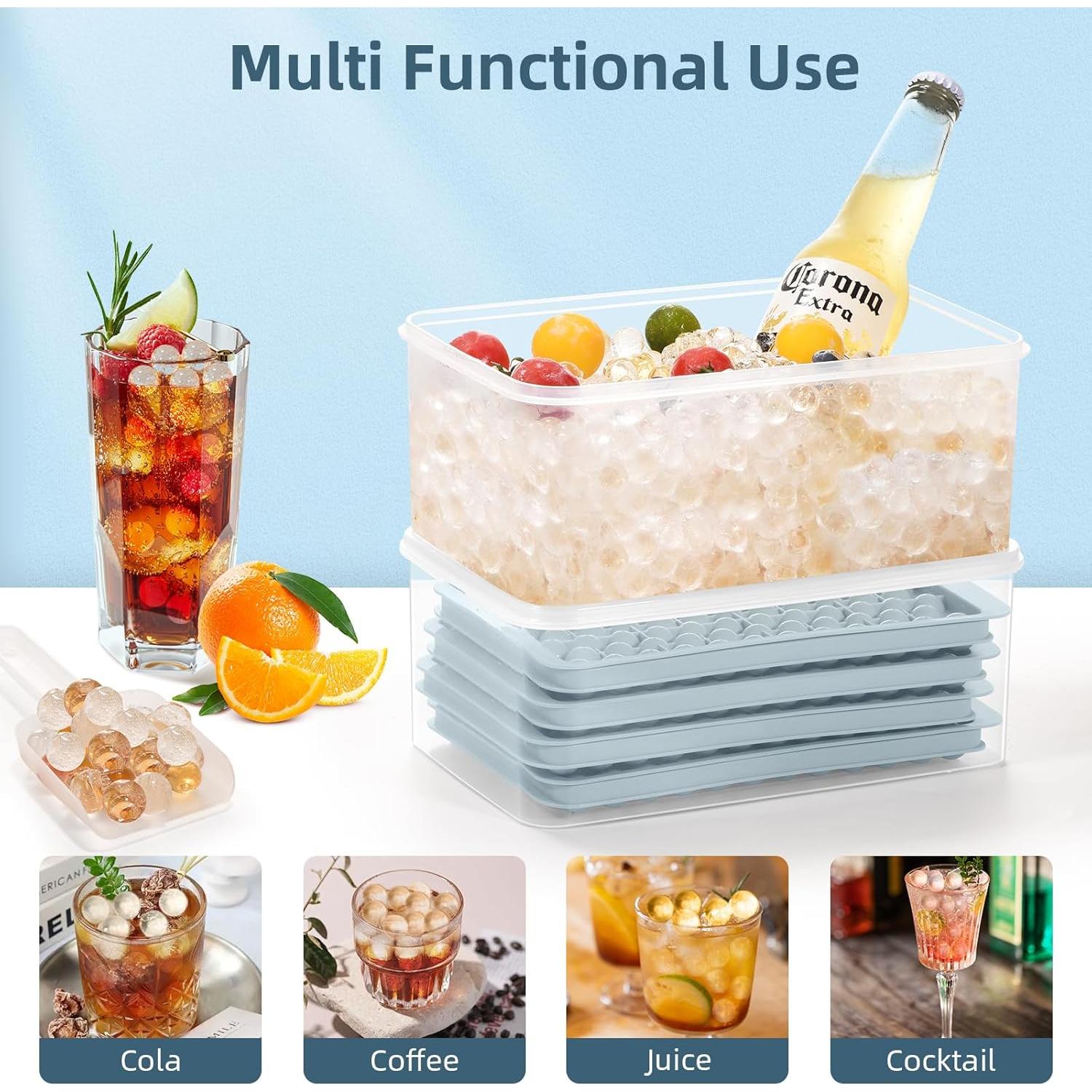 Bandejas de Hielo Mini WIBIMEN 4 Pack Redondas Azul