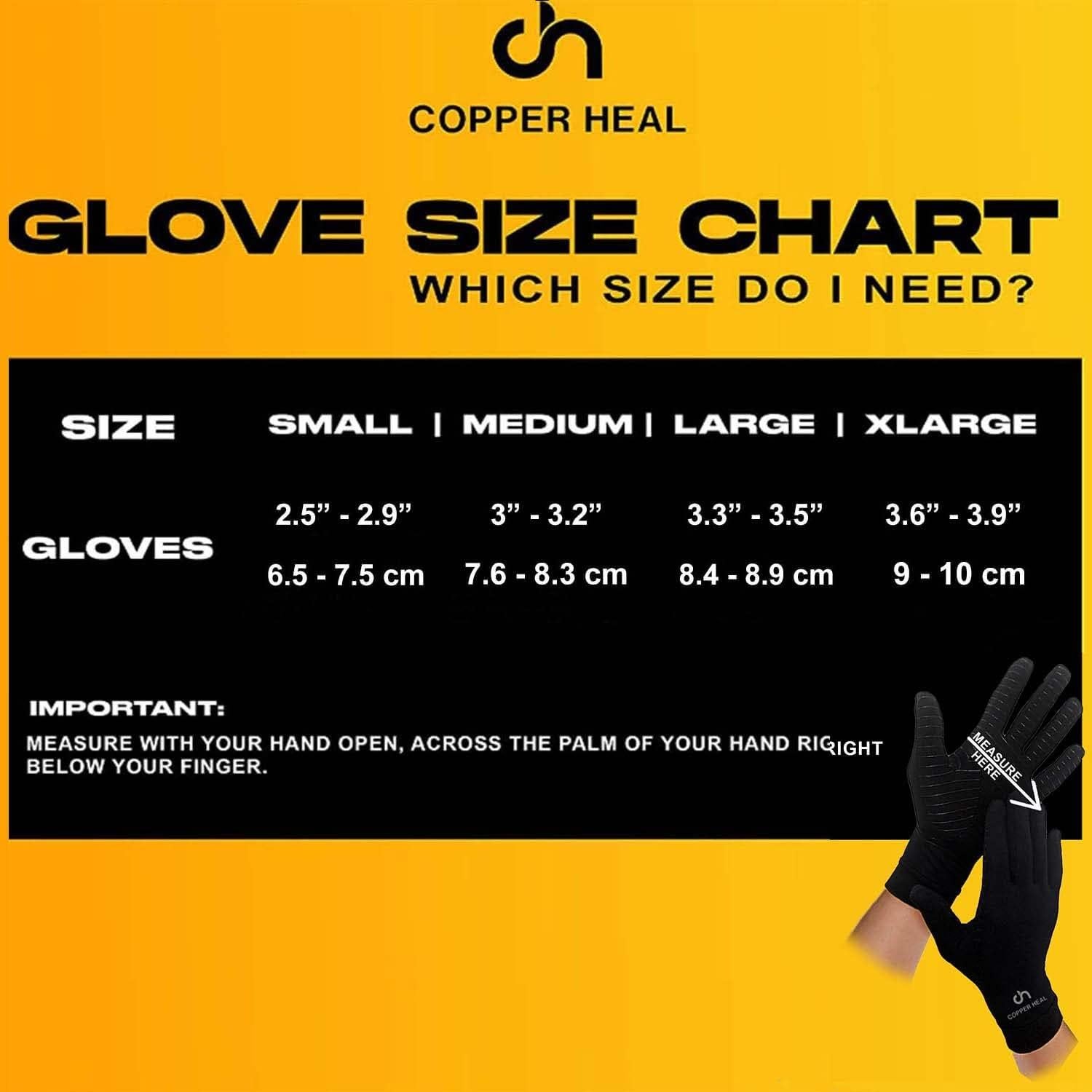 Guantes de Compresión Copper Heal para Artritis - Unisex