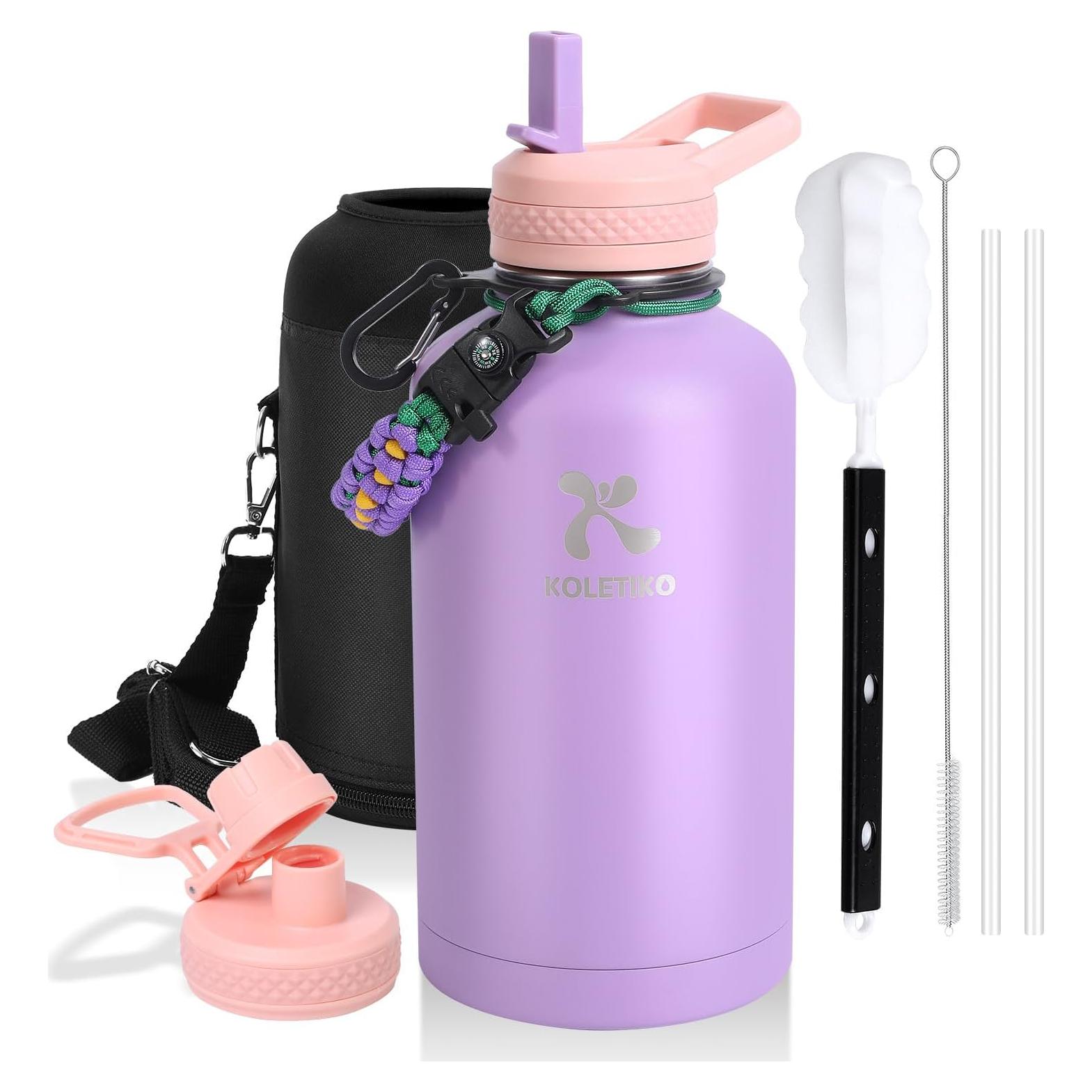 Botella de Agua Aislada KOLETIKO 1.89 L con Pajilla y Mango