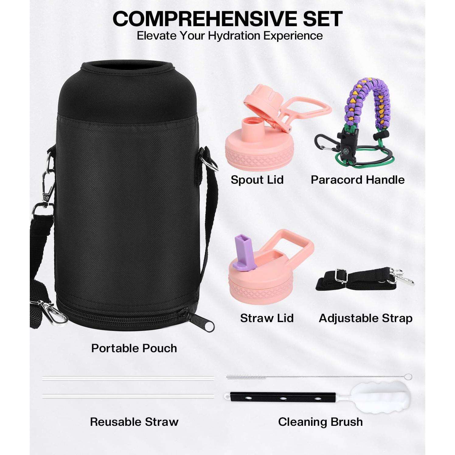 Botella de Agua Aislada KOLETIKO 1.89 L con Pajilla y Mango