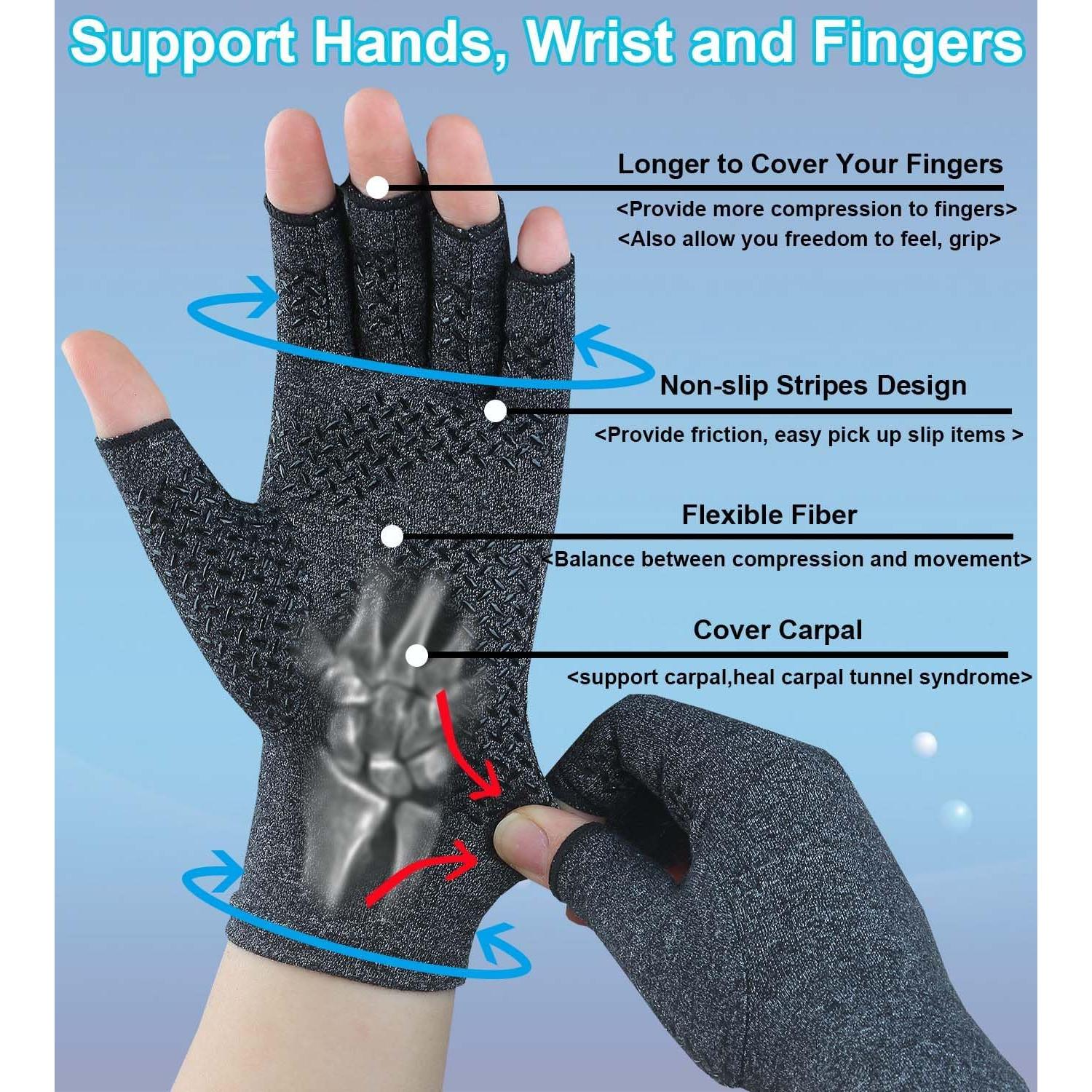 Guantes de Compresión Kecartu para Artritis - 2 Pares Medianos