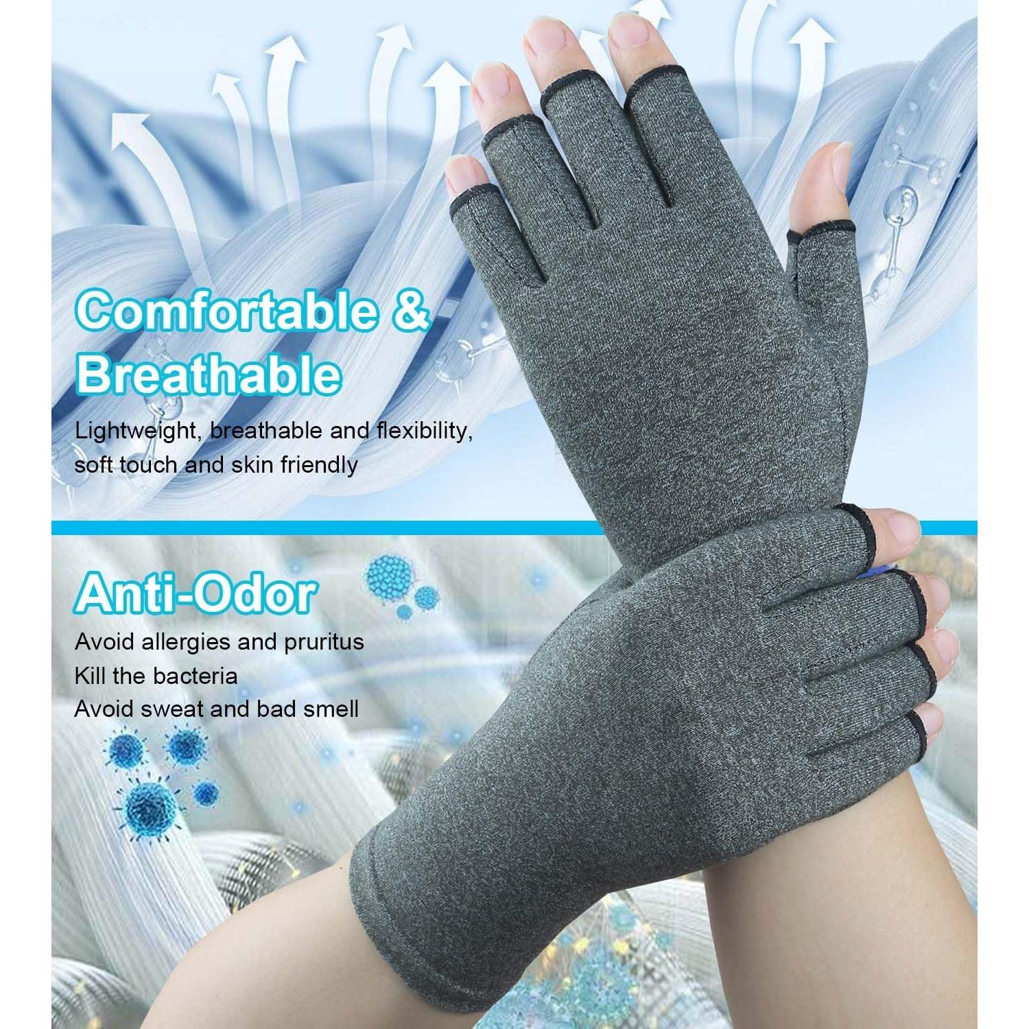 Guantes de Compresión Kecartu para Artritis - 2 Pares Medianos