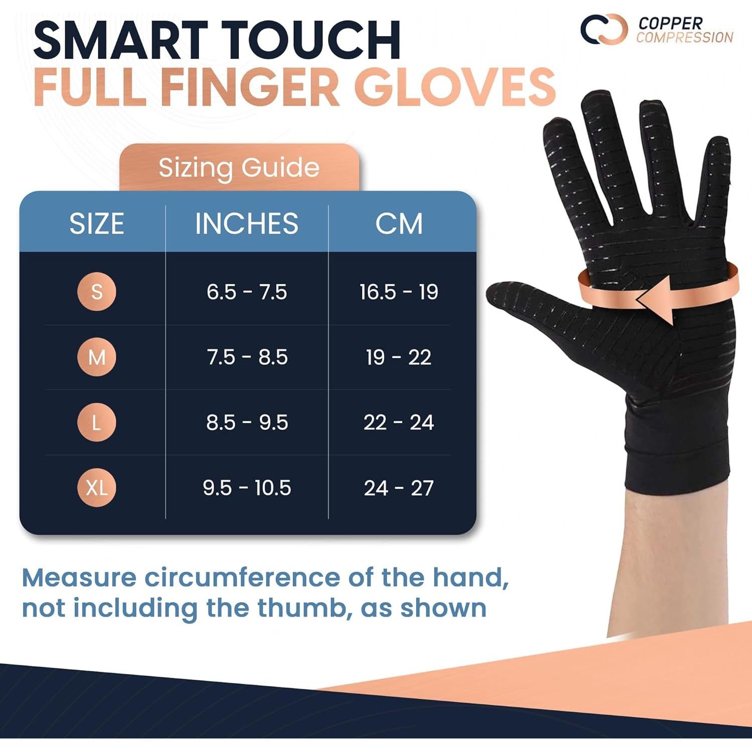 Guantes de Compresión de Cobre Copper Compression - Pequeño