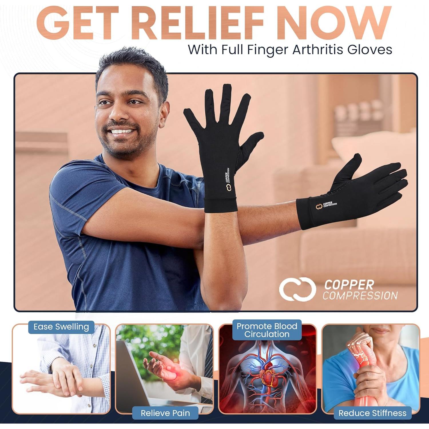 Guantes de Compresión Copper Compression para Artritis - Pequeño