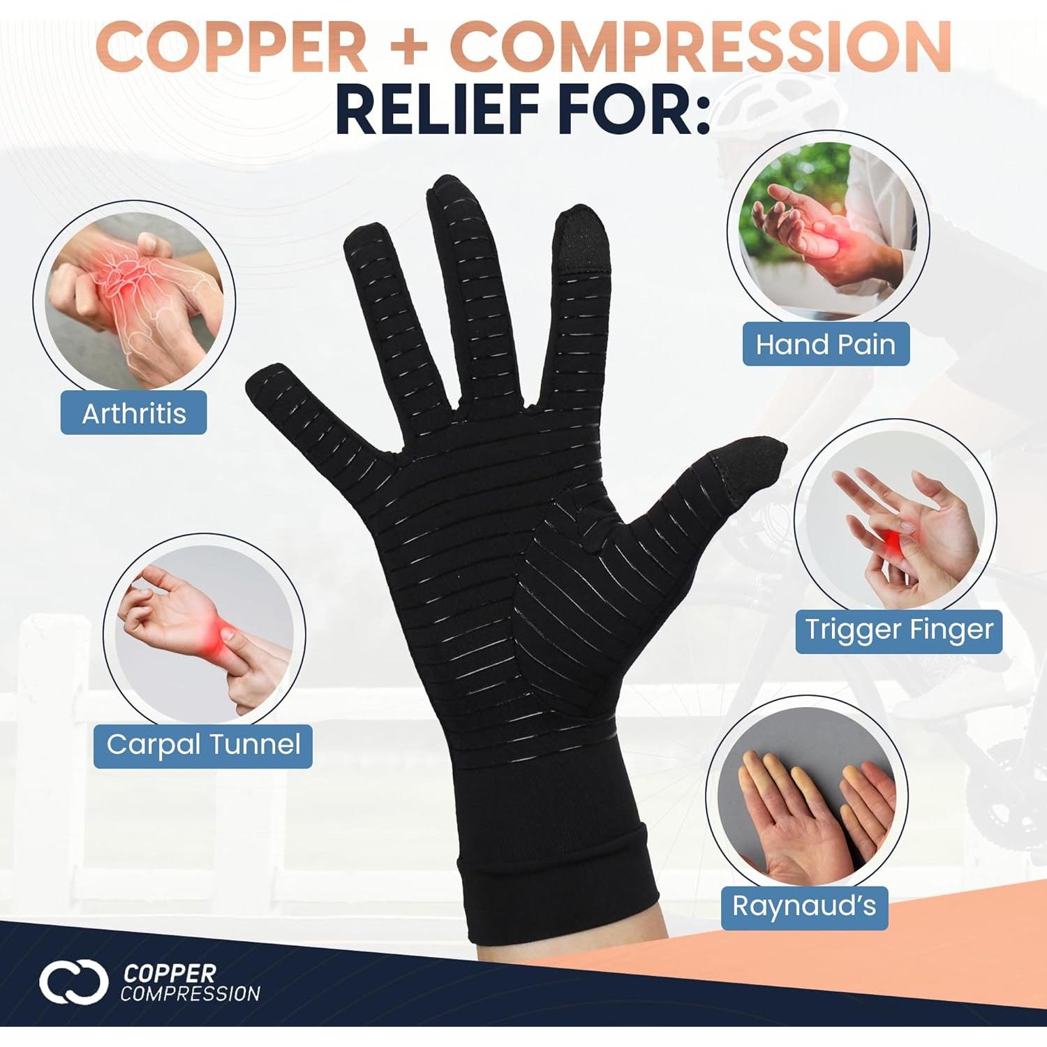 Guantes de Compresión Copper Compression para Artritis - Pequeño
