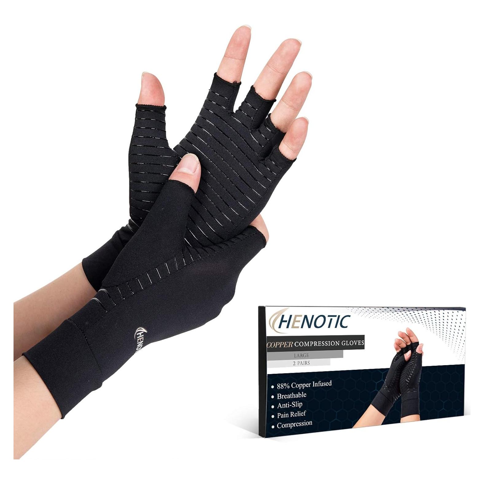 Guantes de Cobre HENOTIC para Artritis - 2 Pares Transpirables