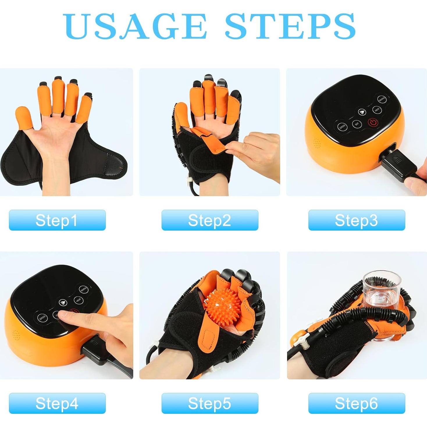 Guante Robot Rehabilitación Calentamiento Mano Izquierda L