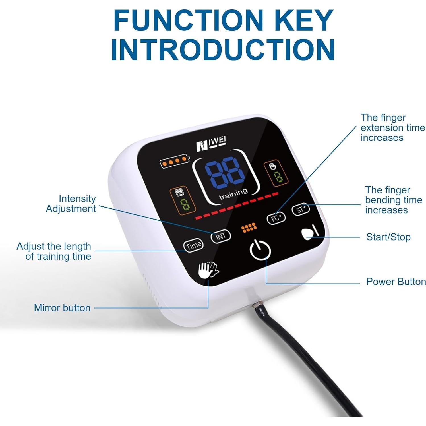 Guantes de Rehabilitación NIWEI ST04 para Mano Izquierda L Azul