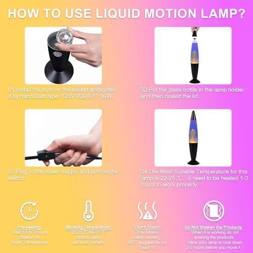 Lámpara Líquida JooyHoom 40 cm, Luz Nocturna Decorativa