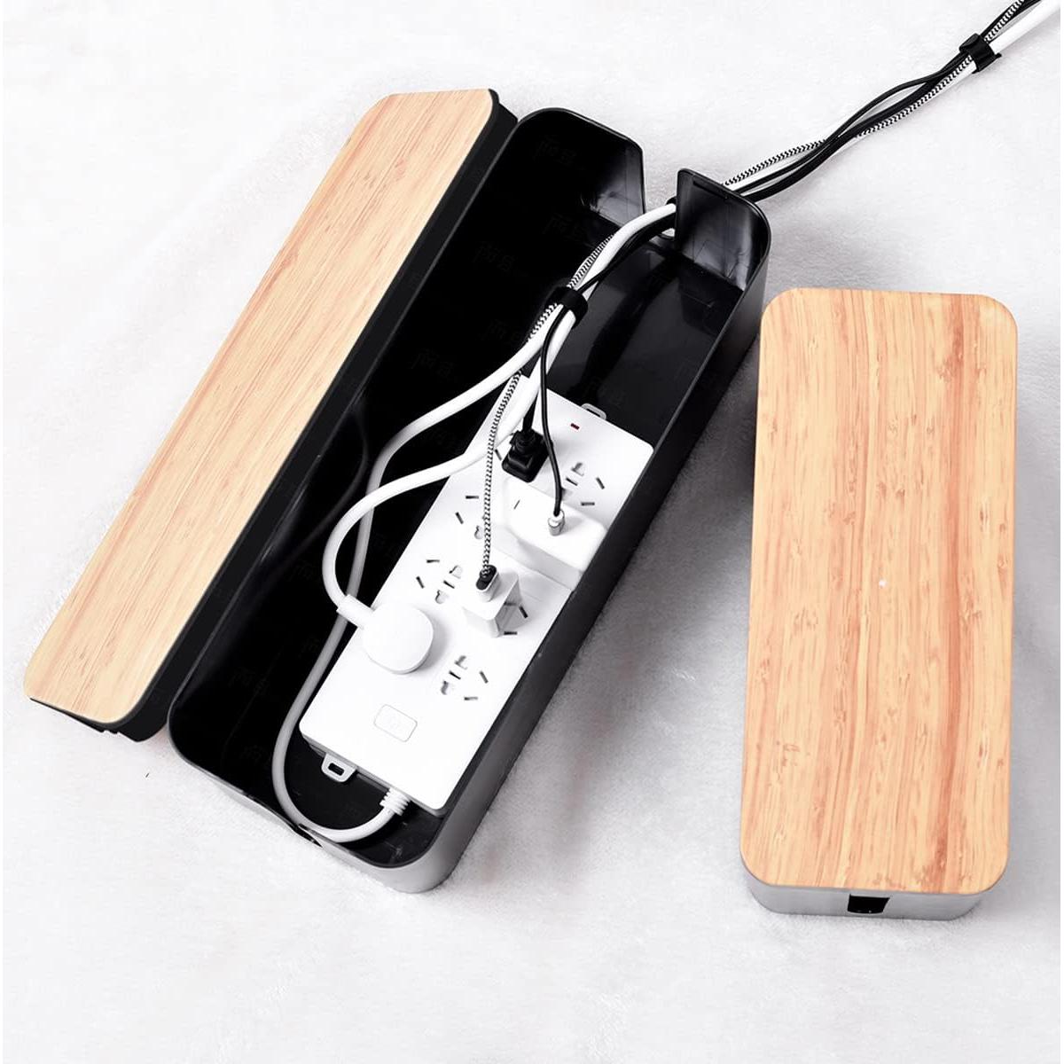 Caja Organizadora de Cables TuweChen Estilo Bambú 2 Piezas