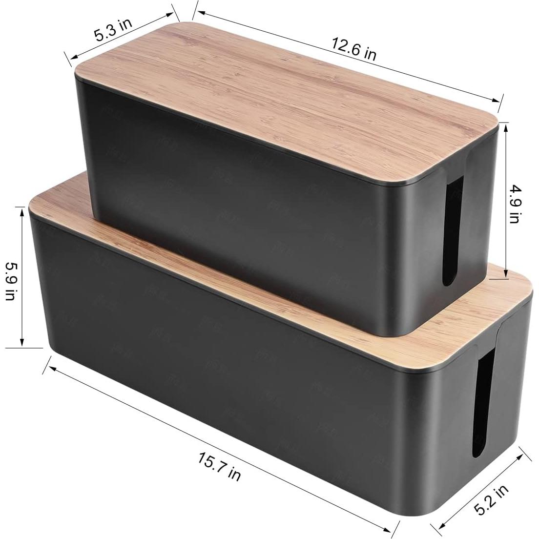 Caja Organizadora de Cables TuweChen Estilo Bambú 2 Piezas