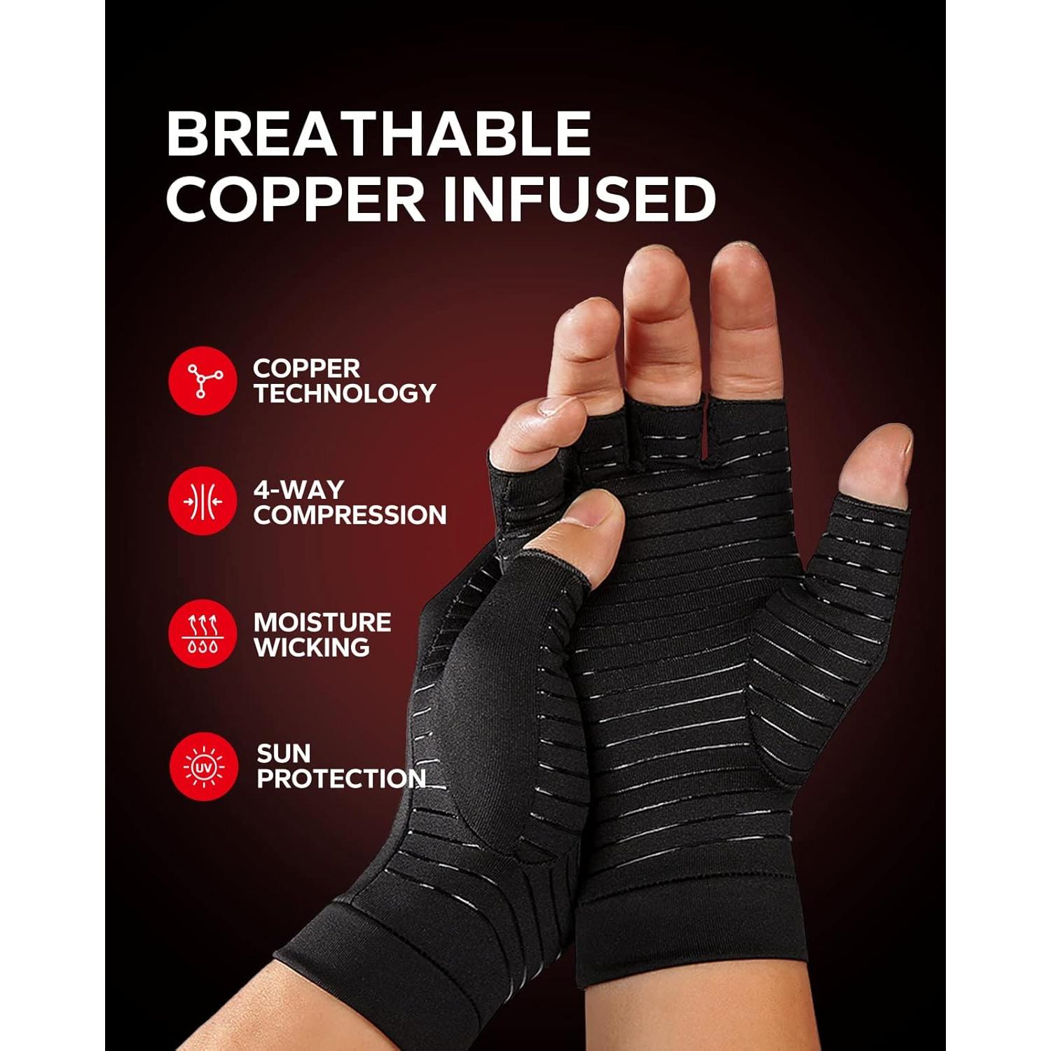 Guantes de Compresión BraceBull Sin Dedos para Artritis