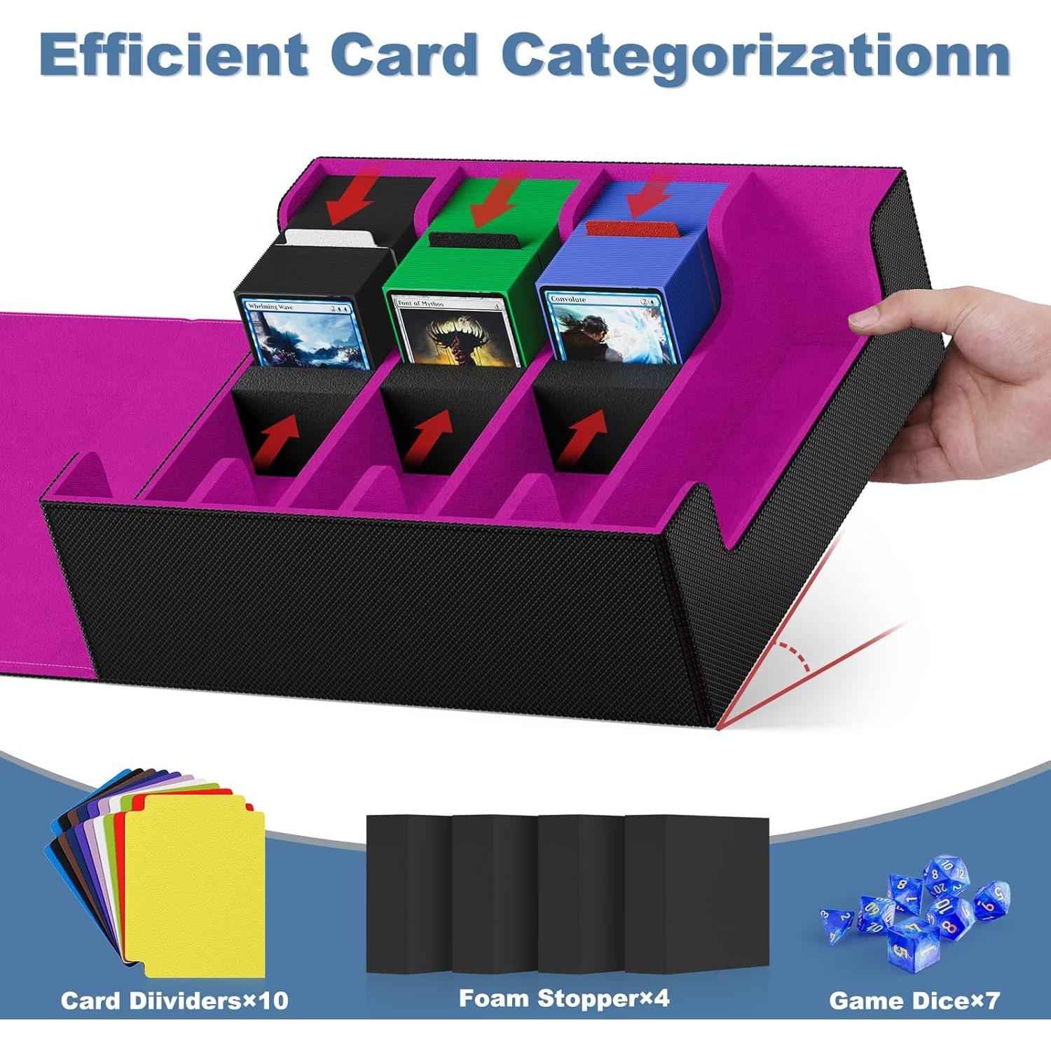 Caja de Cartas Mlikero 4 Filas Color Púrpura Impermeable