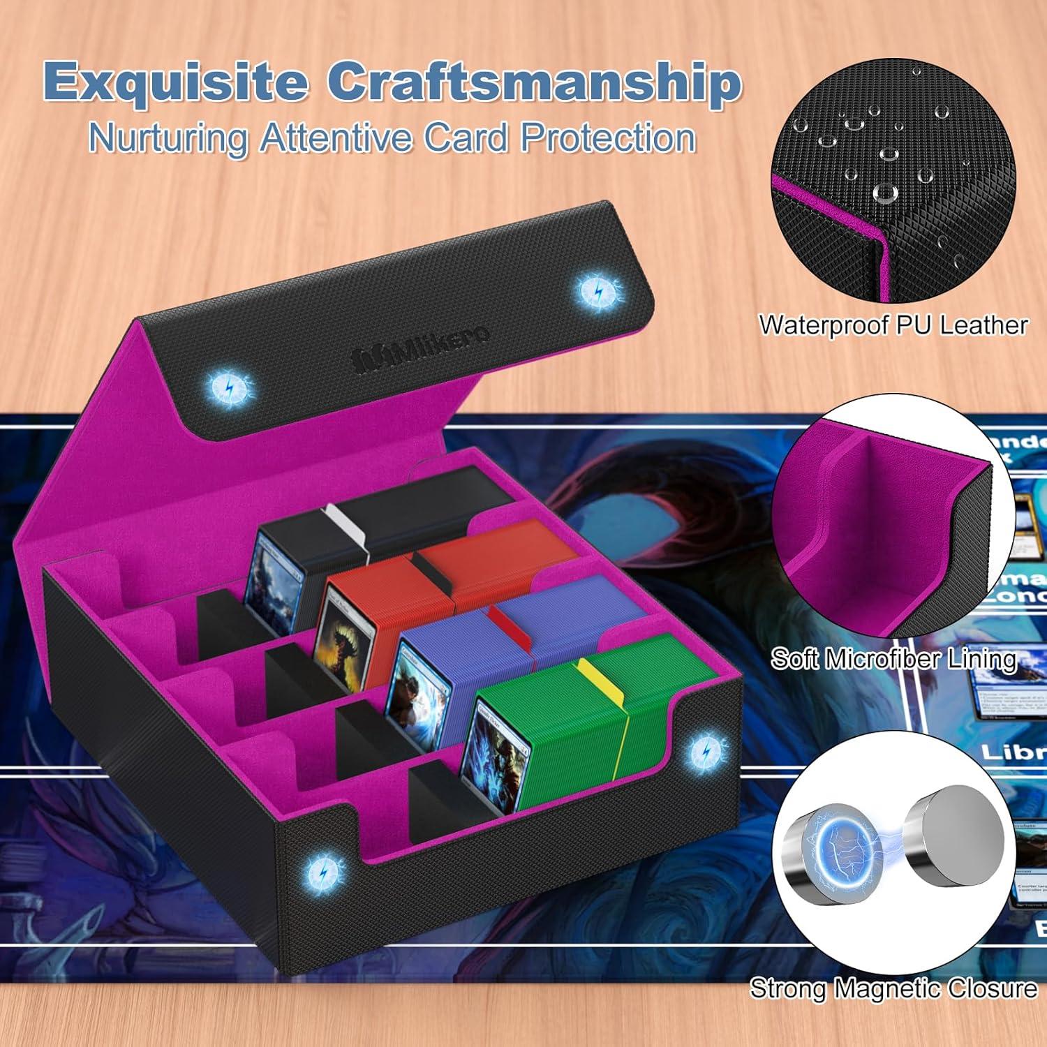 Caja de Cartas Mlikero 4 Filas Color Púrpura Impermeable