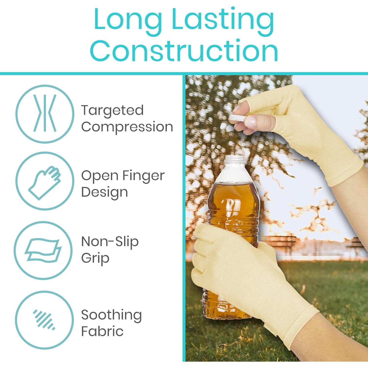 Guantes de Compresión Vive para Artritis - X-Large Beige