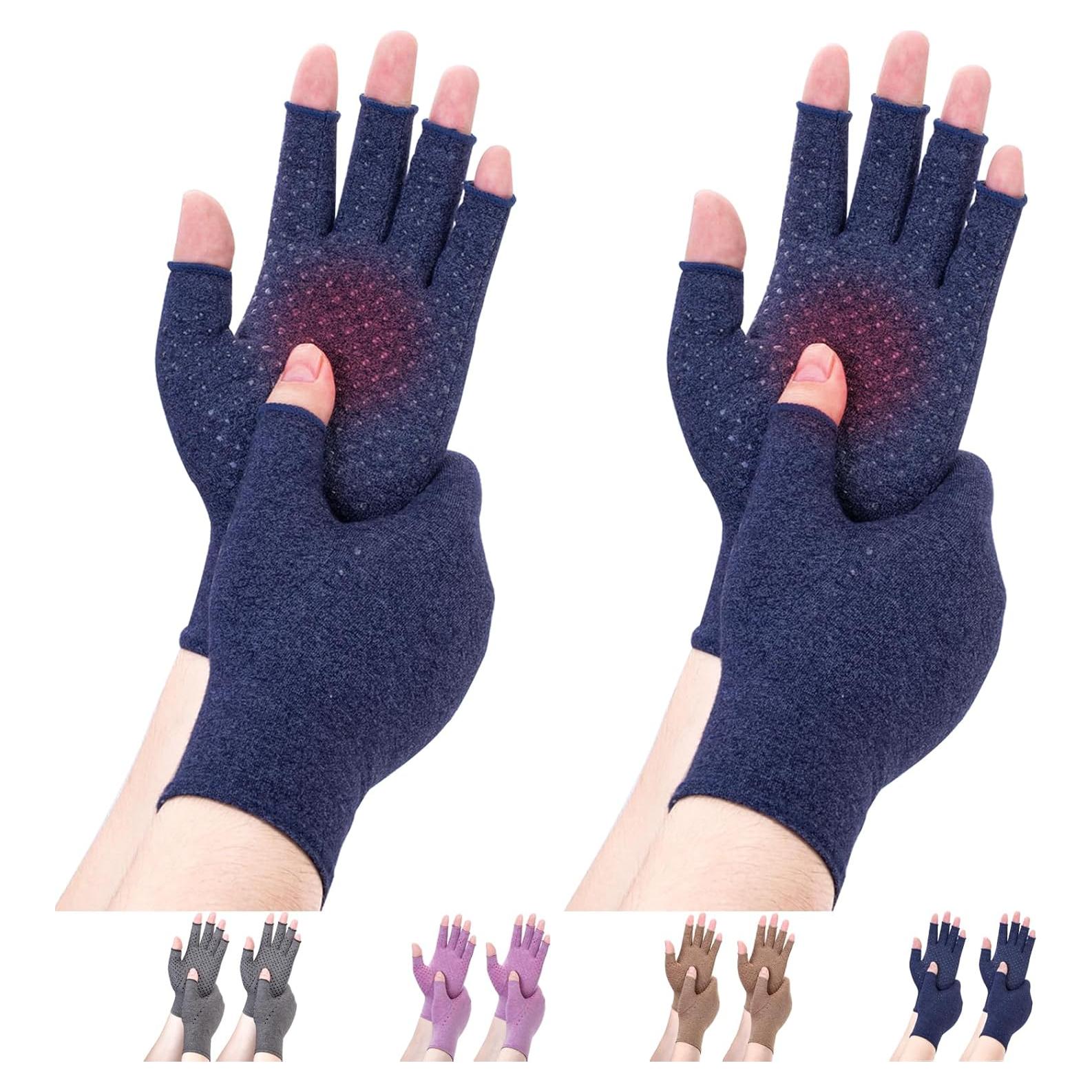Guantes de Compresión DRNAIETY para Artritis XL Azul Marino