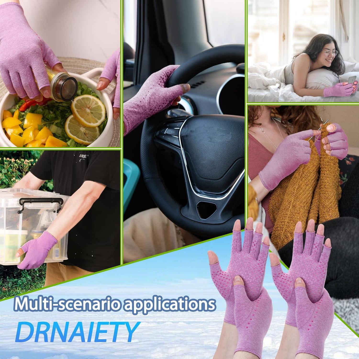 Guantes de Compresión DRNAIETY para Artritis Sin Dedos XL