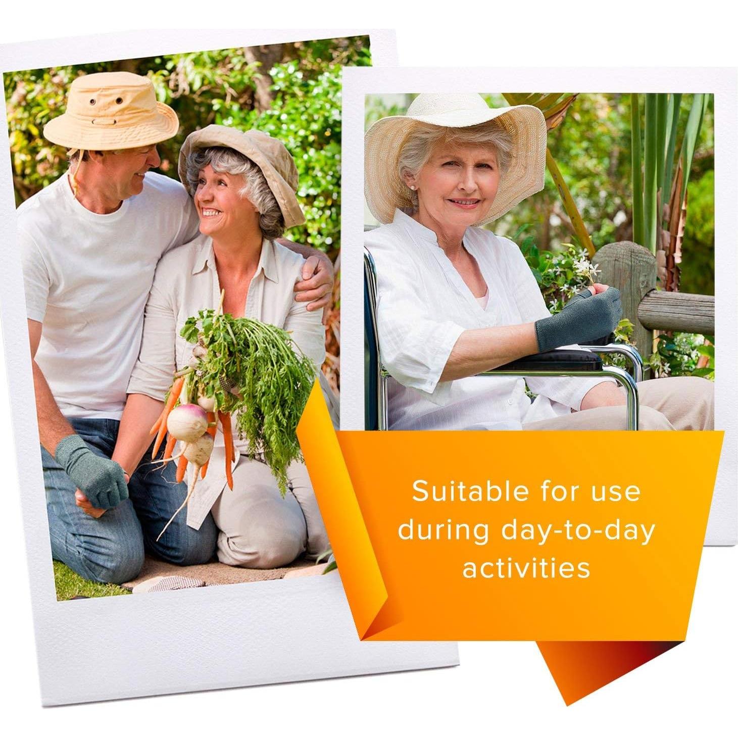 Guantes de Compresión DRNAIETY para Artritis Sin Dedos - Gris