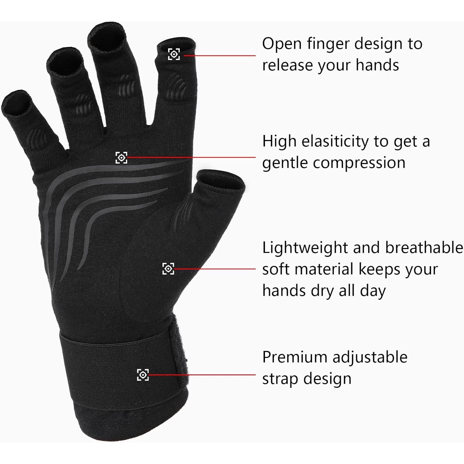 Guantes de Compresión Duerer para Artritis Unisex Negros