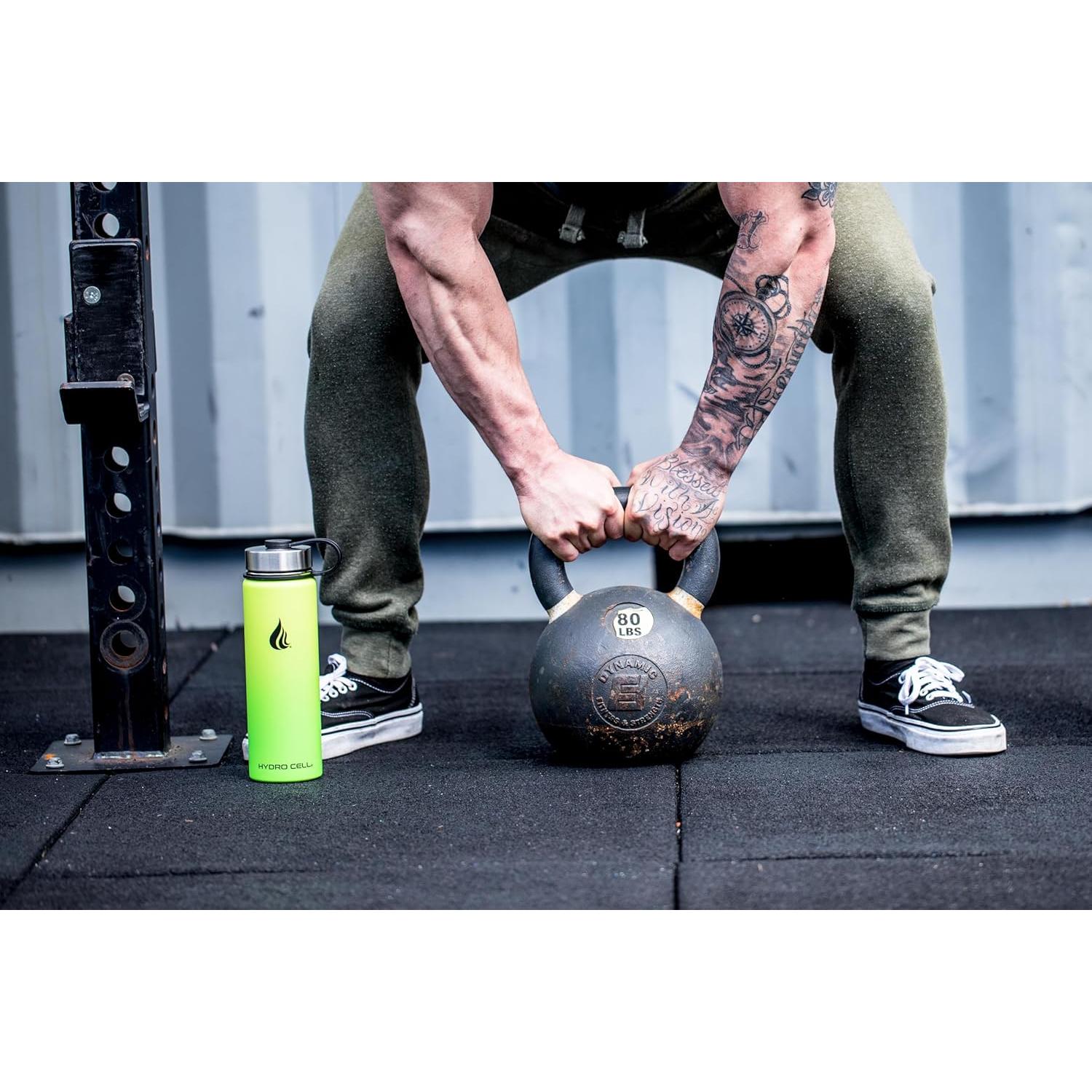 Botella de Agua Aislada Hydro Cell 710ml Neón con Popote