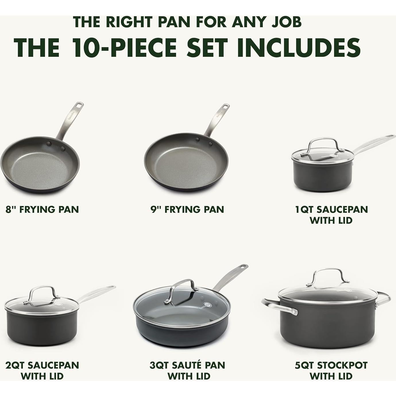 Juego de Utensilios de Cocina GreenPan Chatham 10 Piezas