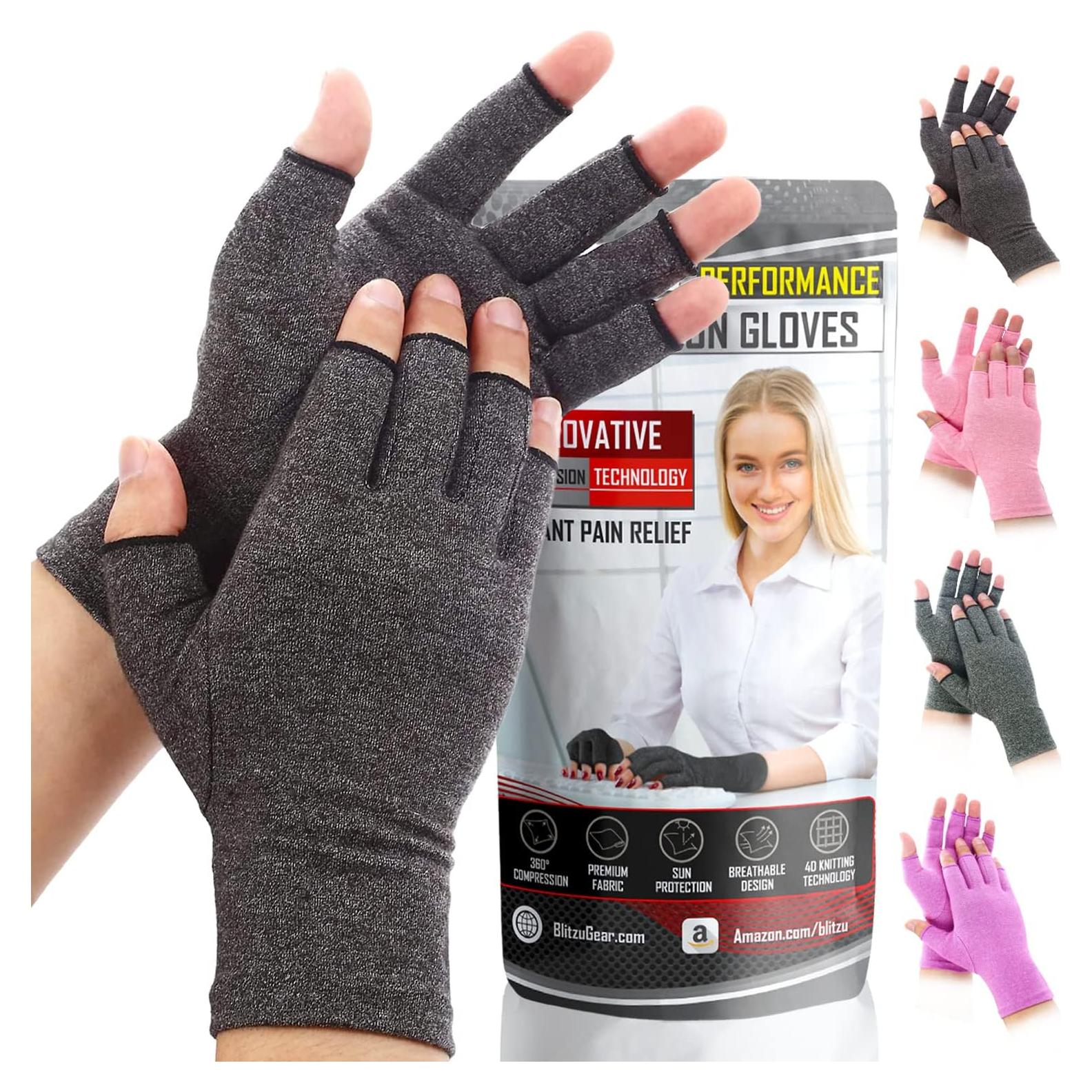 Guantes de Compresión para Artritis BLITZU - Negro - Pequeño