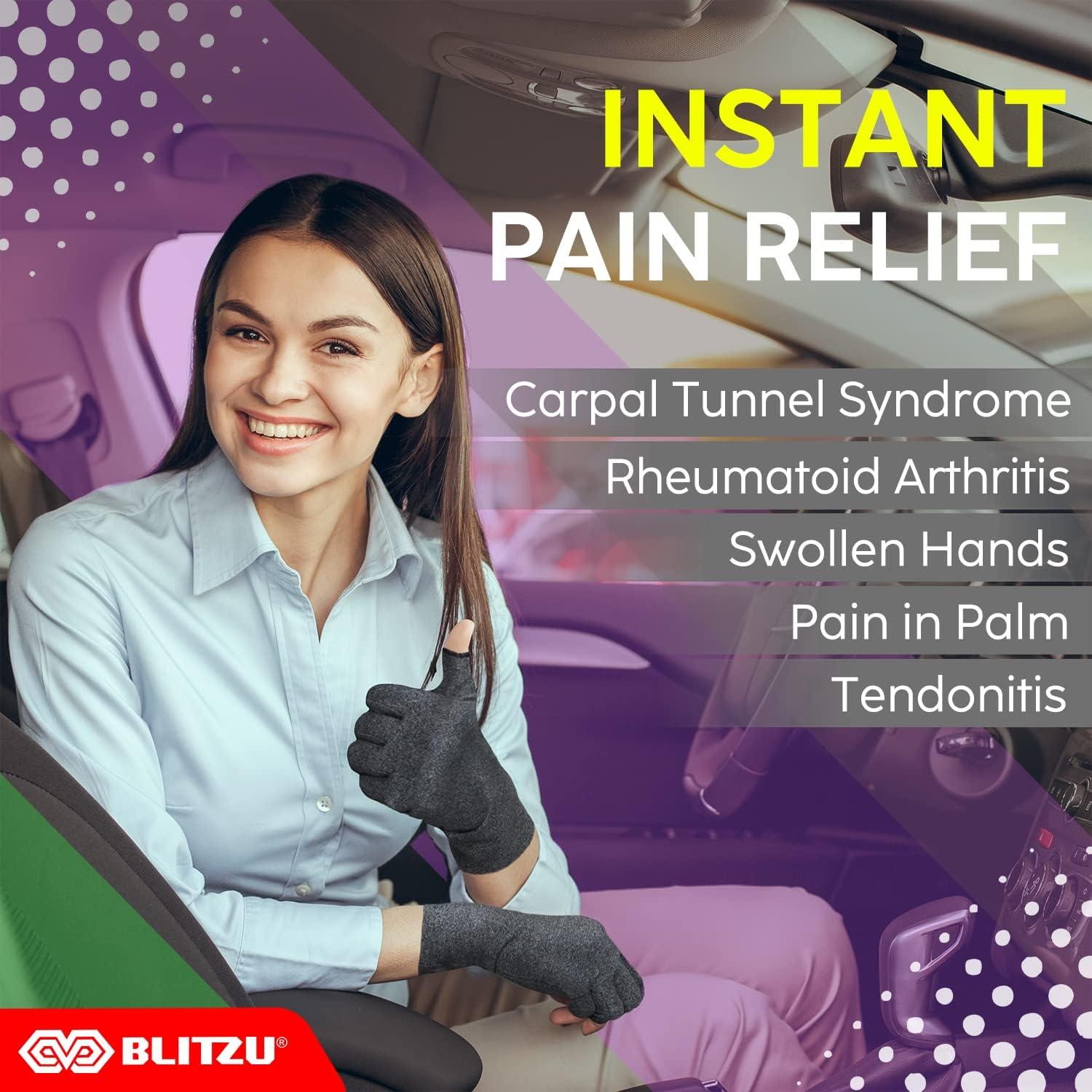 Guantes de Compresión para Artritis BLITZU - Negro - Pequeño