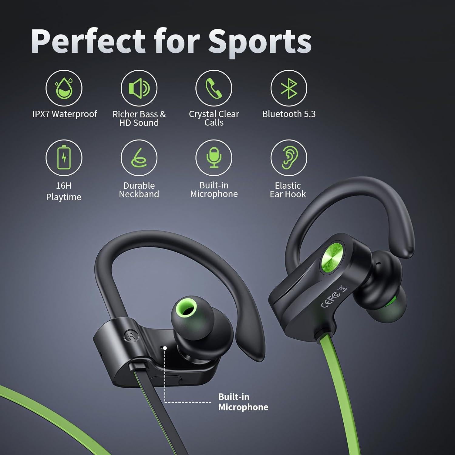 Auriculares Bluetooth JOYWISE U18C Inalámbricos IPX7 16h