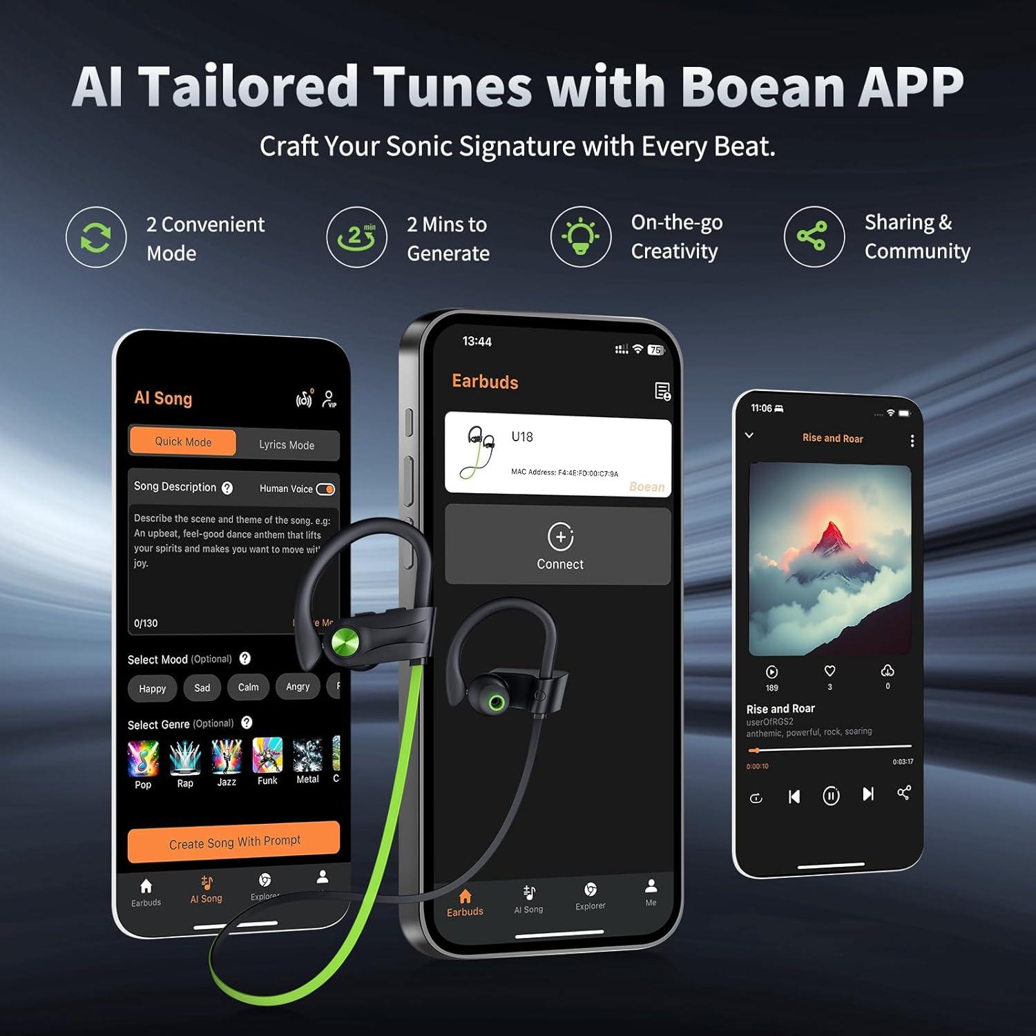 Auriculares Bluetooth JOYWISE U18C Inalámbricos IPX7 16h