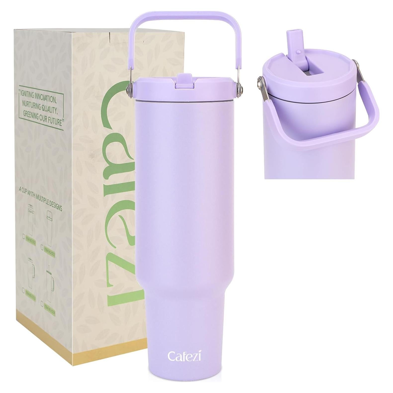 Botella de Agua Aislada Cafezi 1.5 L con Pajilla y Asa