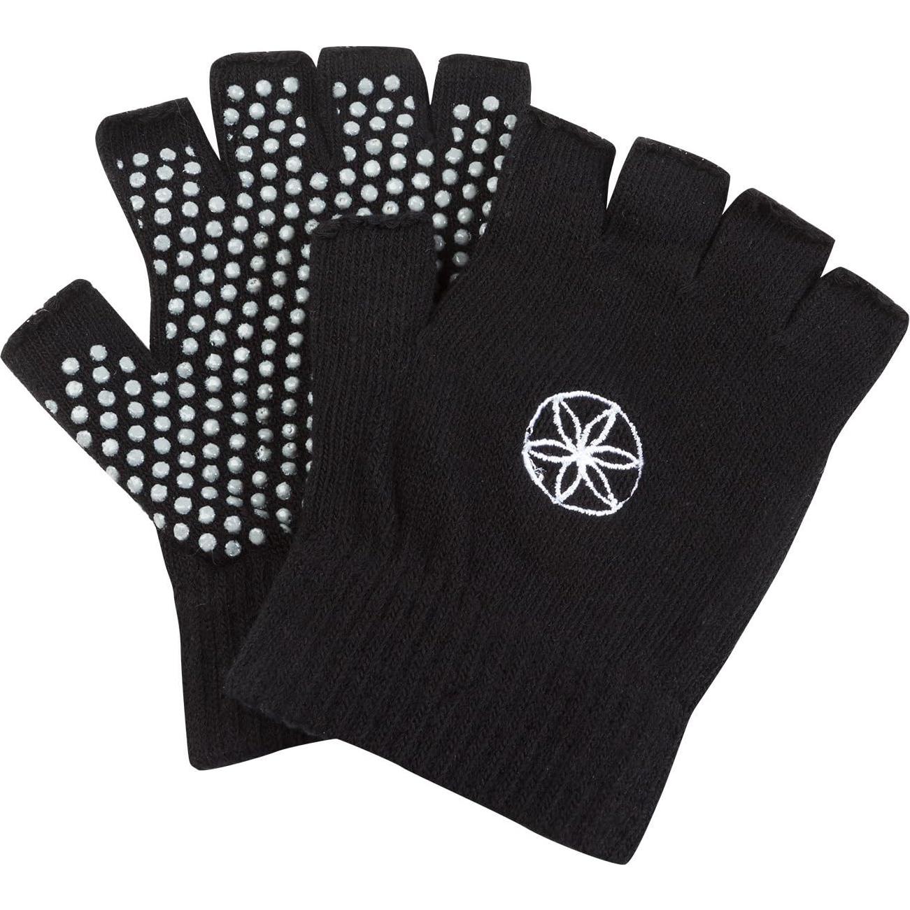 Guantes de Yoga Gaiam Mitad de Dedo Negro Gris
