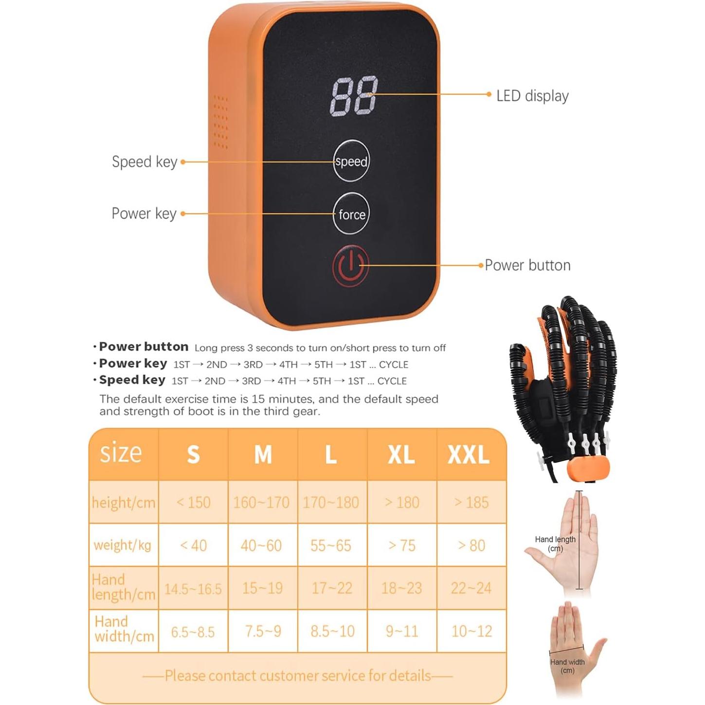Guantes de Rehabilitación JBMBHC Izquierdo XXL para Ictus