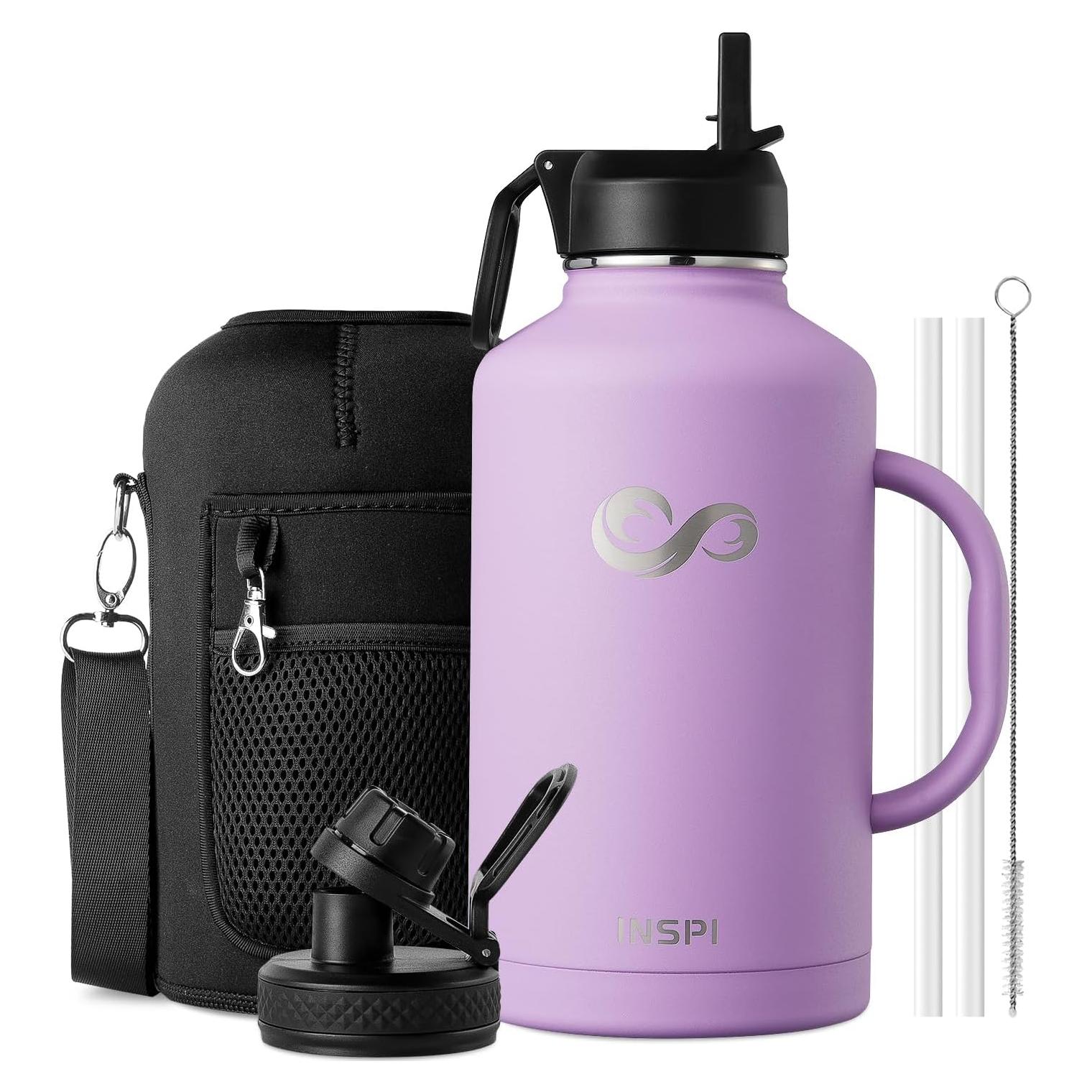 Botella de Agua Aislada INSPI 1.89L Púrpura con Asa