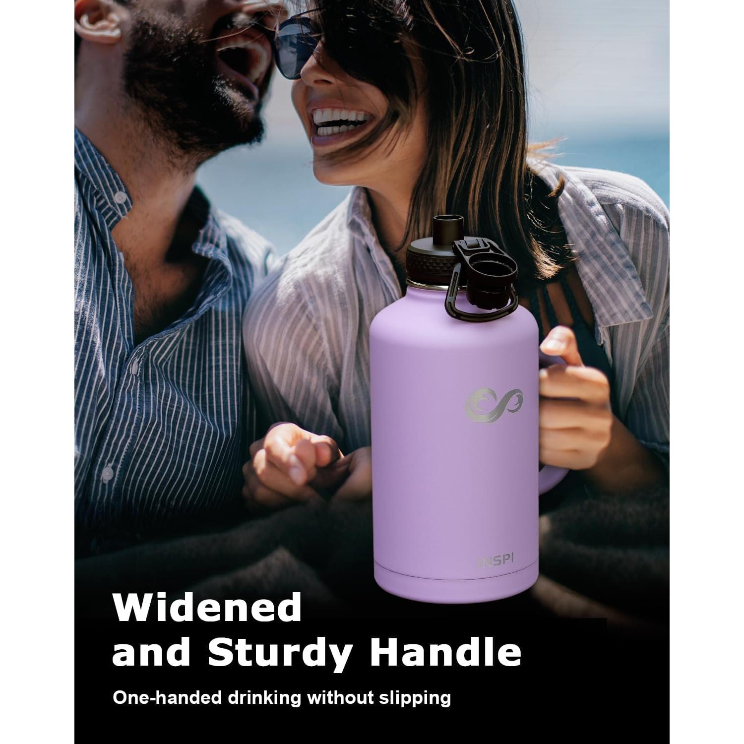 Botella de Agua Aislada INSPI 1.89L Púrpura con Asa