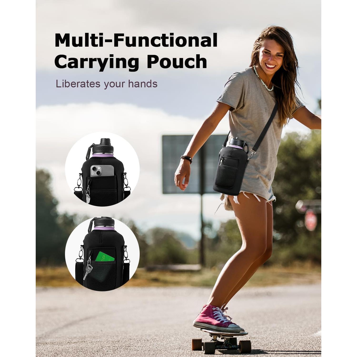 Botella de Agua Aislada INSPI 1.89L Púrpura con Asa