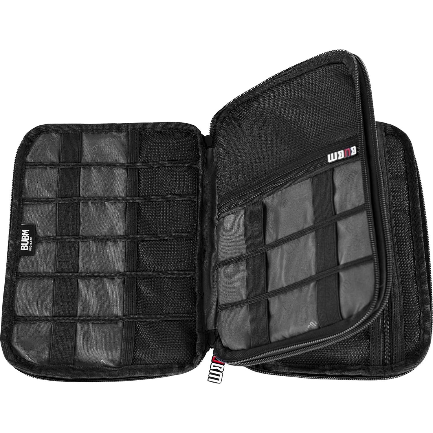 Organizador BUBM Doble Capa para Accesorios Electrónicos Negro