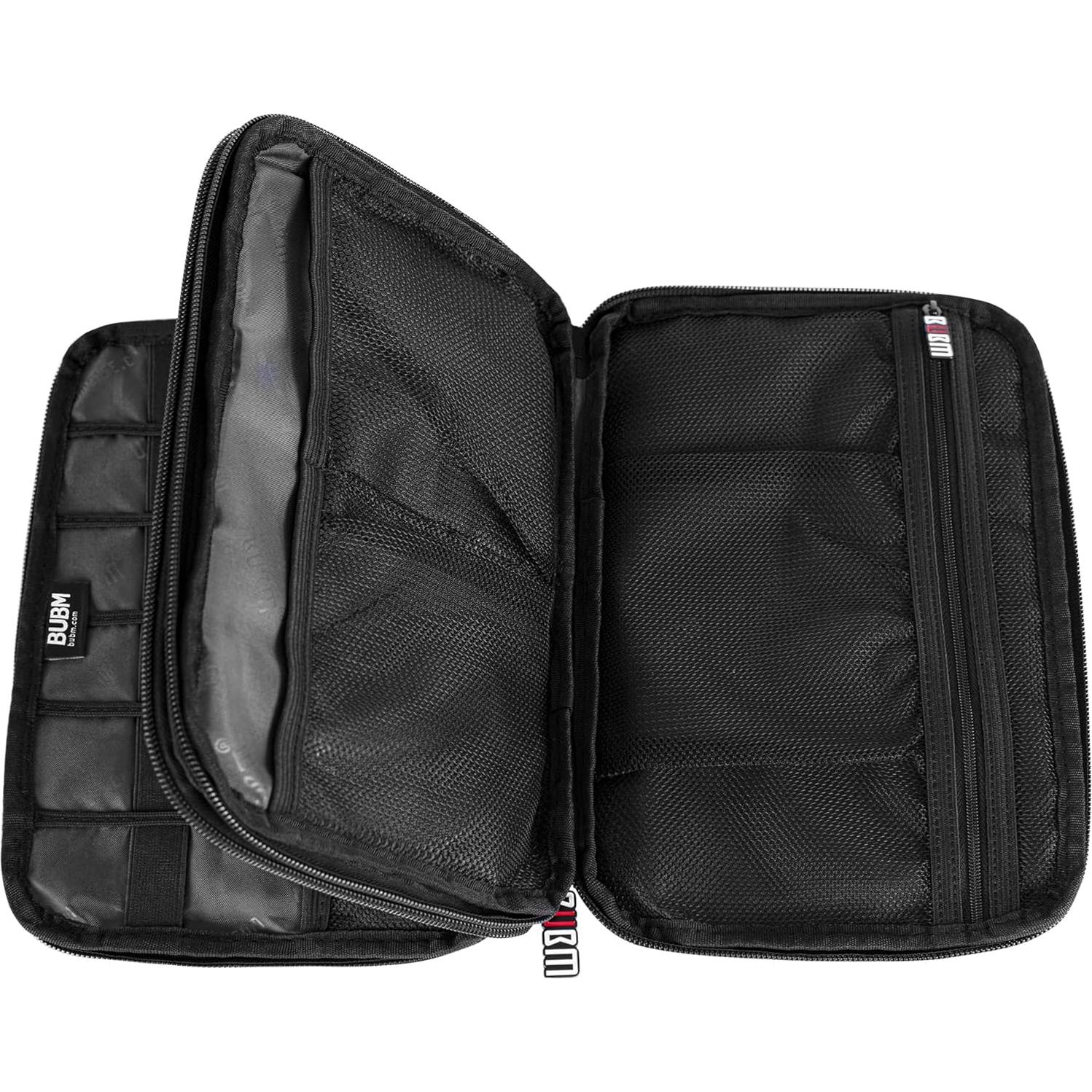 Organizador BUBM Doble Capa para Accesorios Electrónicos Negro